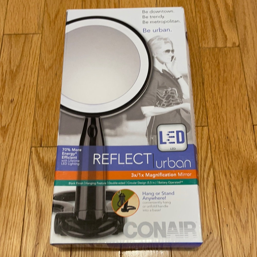 Conair led magnification travel mirror with stand